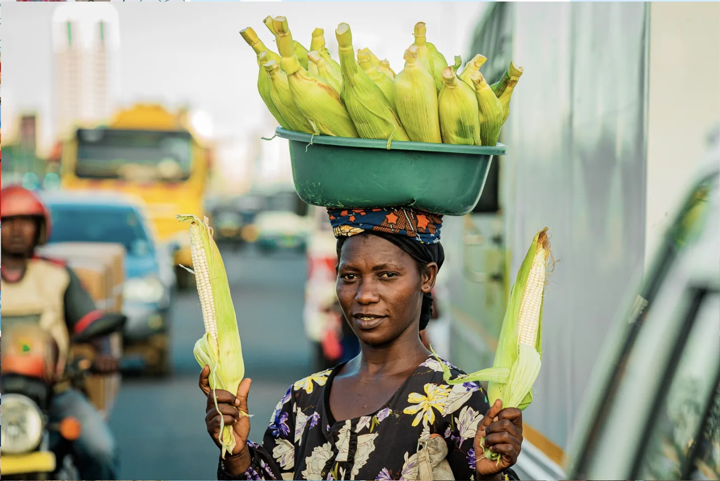 Machinga vendor selling corn